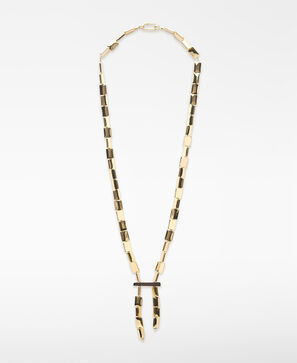 Gold pieces long necklace woman