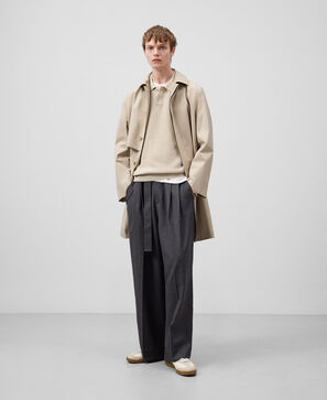 Trench-coat à boutons cachés pour homme