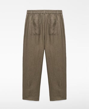 European linen semi-jogger trousers
