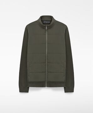 Jaqueta de nylon e malha acolchoada