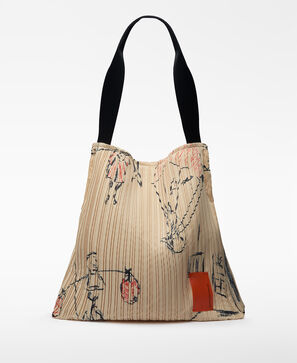 Mala shopper grande em crinkle estampado para mulher