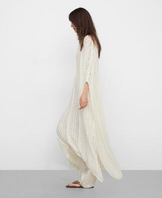 knitted kaftan dress Turquoise Striped Poly Knit Plus Size Evening Kaftan Dress For Women