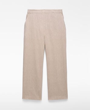 Microprint straight-leg trousers