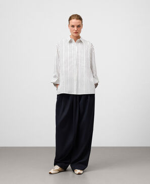Organic cotton striped shirt woman