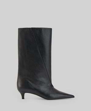 Responsible leather mid-calf boot woman