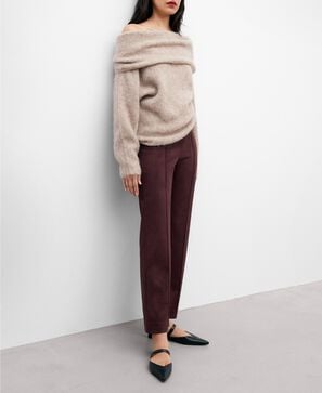 Pantalón tobillero en antelina mujer