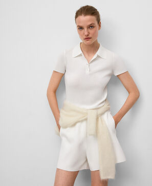 Polo à manches courtes en maille femme