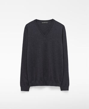 Merino wool V-neck sweater