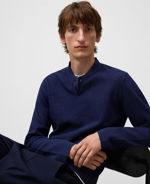 Polo com gola Mao em algodão orgânico para homem