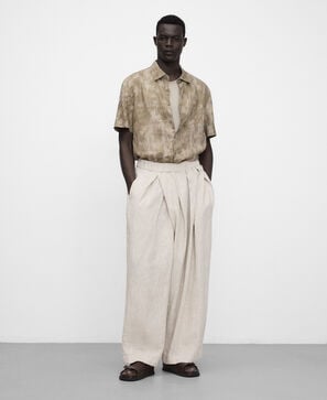 European linen regular fit tie-dye shirt