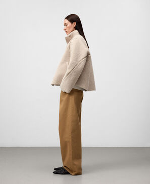 Double-faced shearling jacket woman