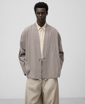 Combined sleeves kimono-style jacket man