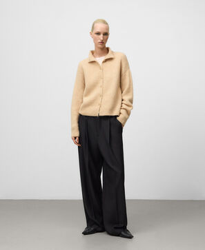 Cardigan en maille col cheminée pour femme