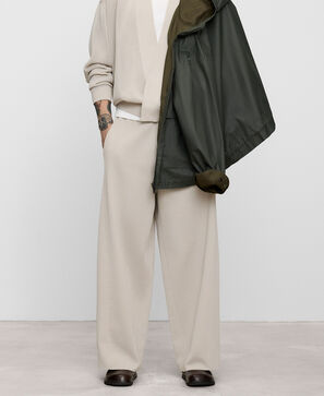 Knit barrel fit trousers