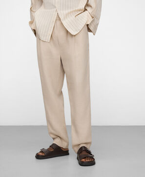 European linen jogger trousers