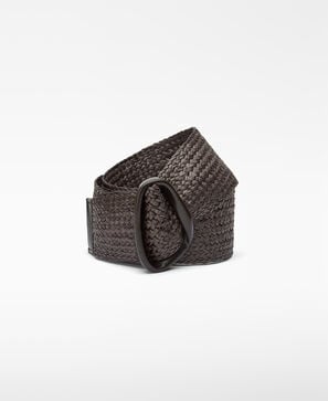 Raffia texture braided belt