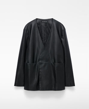 Leather-Non-Leather kimono jacket