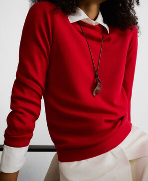 Lacquered metal leaf necklace