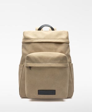 Fabric backpack with maxi pocket