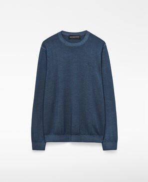 Garment-dyed merino wool sweater