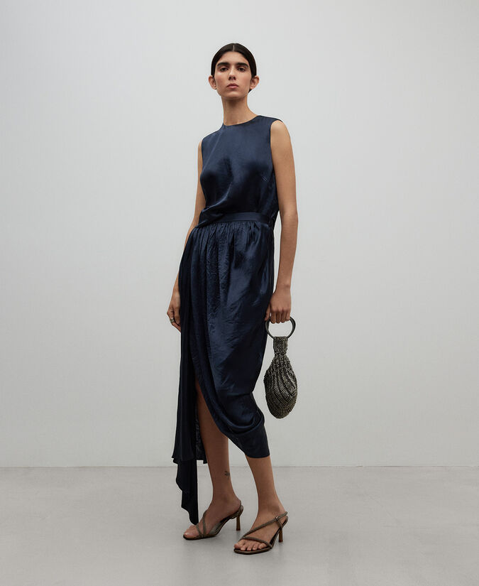 Adolfo dominguez Falda tubo fruncida mujer