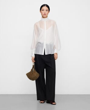 Camisa amplia semitransparente mujer