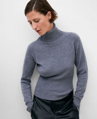 Jersey gris tejido de lana para mujer | AD España