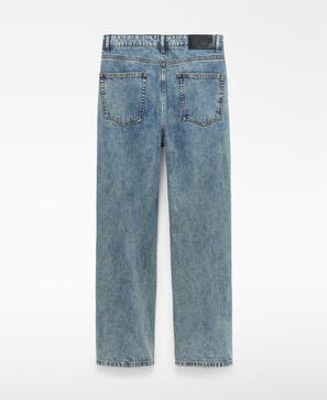 Straight washed denim trousers