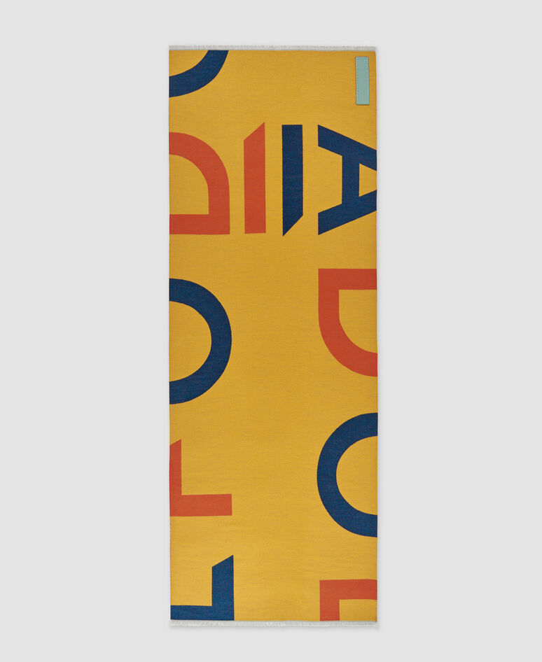 Tow-tone maxi logo scarf