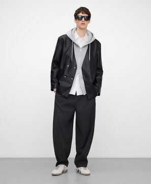 Leather-Non-Leather kimono jacket