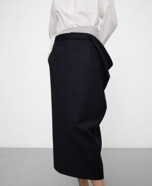 Double-waistband tailored skirt woman