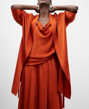 Dark orange woman's fluid jacket