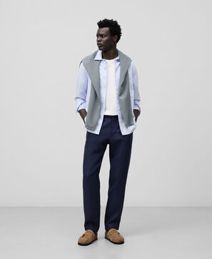 Linen tailored trousers man