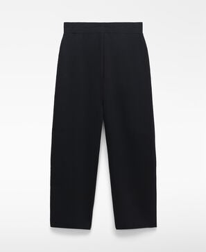 Knit barrel fit trousers