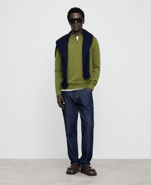 Organic cotton quarter zip sweater