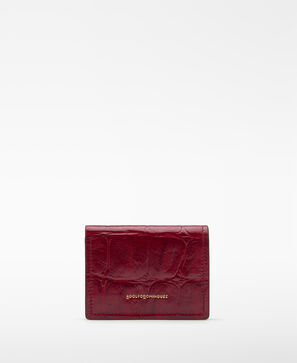 Mica croc-embossed wallet woman