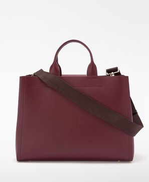 Mica leather horizontal shopper bag
