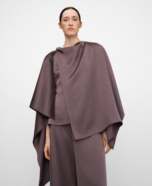 Satin asymmetric top with cape
