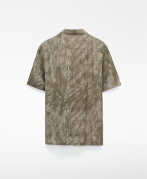 European linen regular fit tie-dye shirt