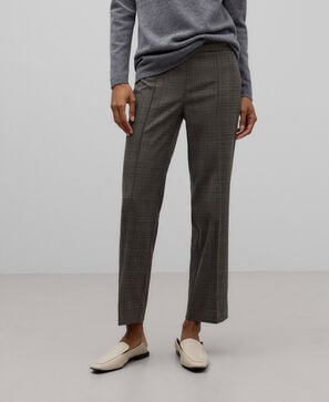 Pantal&oacute;n tobillero cuadros mujer