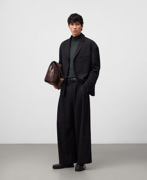 Merino wool perkins collar sweater man