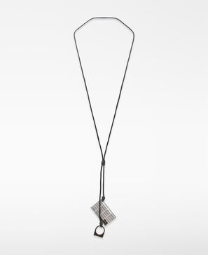 Double metal pendant woman