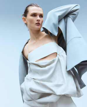 Mixed-fabric balloon top