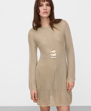 Short metallic knit dress
