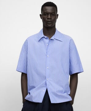 Cotton multiway striped shirt