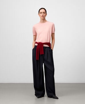 Jersey manga corta lana merino mujer