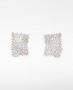 Metal mesh earrings