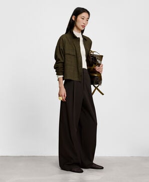 Checkered short overshirt with pockets