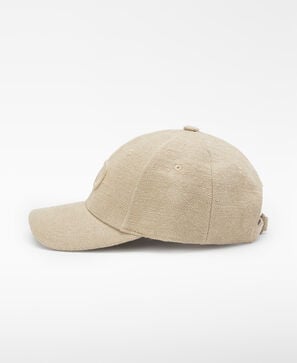 Linen and cotton embroidered logo cap