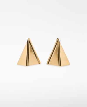 Triangular metal earrings woman